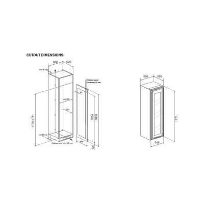 Bertazzoni rwc177b4tpnp built-in wine cellar h 177 cm