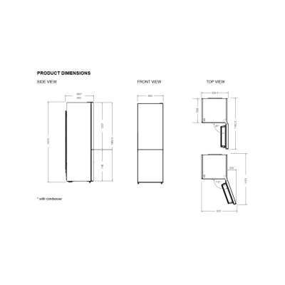 Bertazzoni RBM60F5FBNC 60 cm wolnostojąca lodówka i zamrażarka, czarne szkło