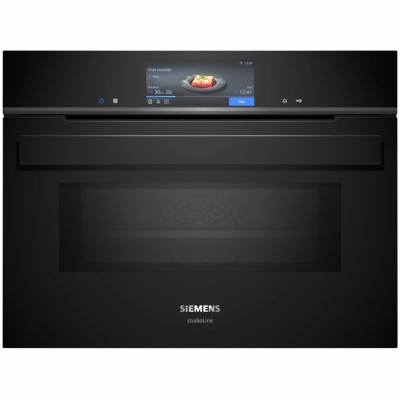 Horno microondas pirolítico empotrable Siemens cm978gnb1 iQ700, 45 cm de altura, negro SL