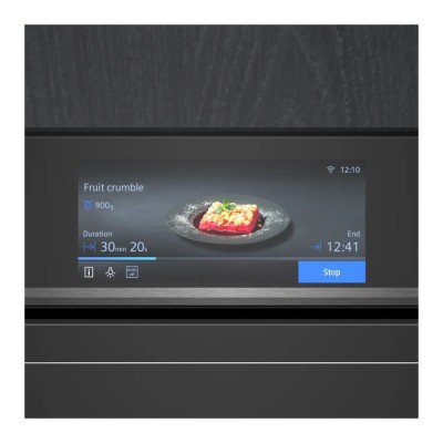 Horno microondas pirolítico empotrable Siemens cm978gnb1 iQ700, 45 cm de altura, negro SL