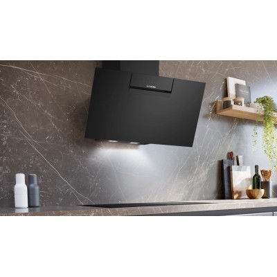 Siemens lc87kfn60 iQ300 cappa inclinata a parete 80 cm vetro nero