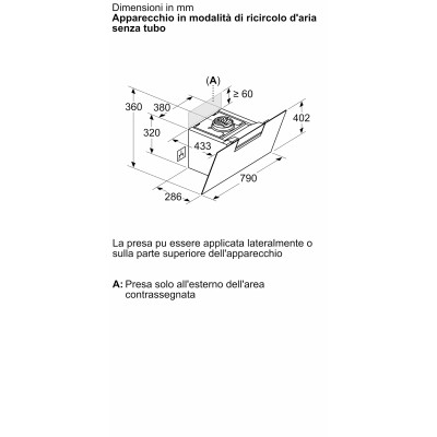 Siemens lc87kfn60 iQ300 cappa inclinata a parete 80 cm vetro nero