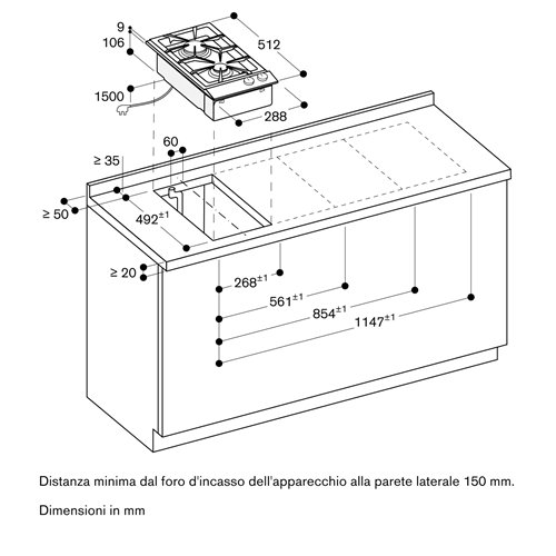 Gaggenau vg232220 piano cottura a gas vario 200 30 cm acciaio inox