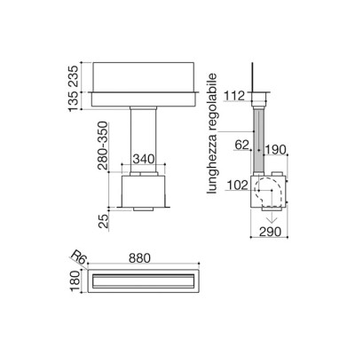 Barazza 1kle9 Lab Evolution 90 cm Dunstabzugshaube aus Edelstahl