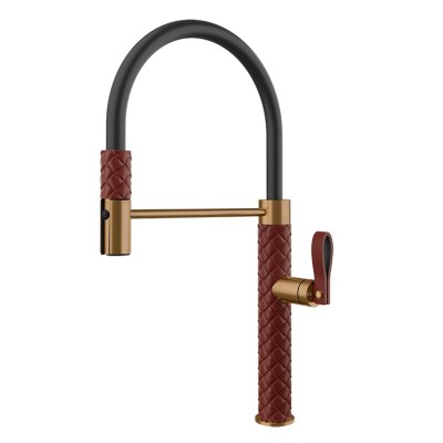 Gessi Pelle 60922 431 półprofesjonalna bateria kuchenna z głowicą prysznicową - czerwony brąz