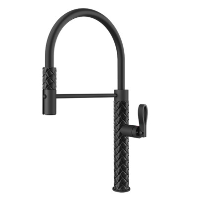 Gessi Pelle 60922 438 Halbprofessionelle Küchenarmatur mit Brausekopf – mattschwarz
