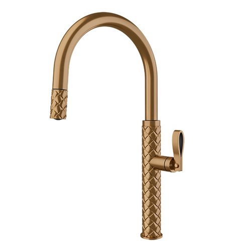 Mitigeur Gessi Pelle 60912 726 avec douchette extractible - Bronze PVD