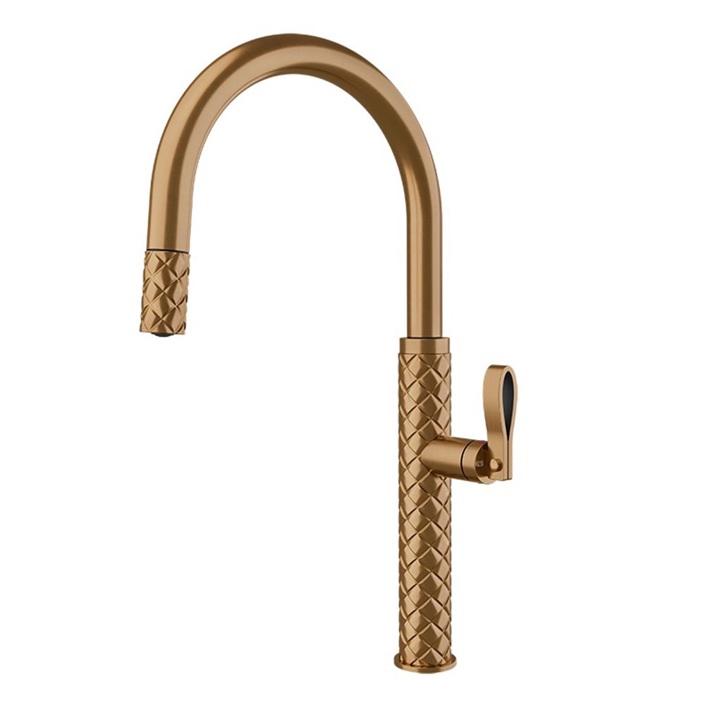 Gessi Pelle 60912 726 miscelatore con doccetta estraibile - bronzo pvd