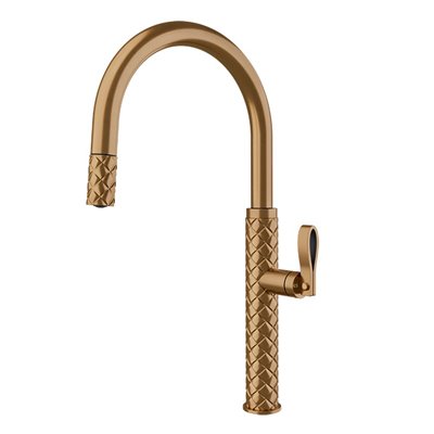 Mitigeur Gessi Pelle 60912 726 avec douchette extractible - Bronze PVD