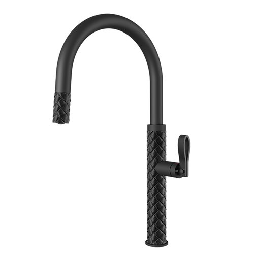 Gessi Pelle 60914 438 kitchen mixer with pull-out shower - matt black