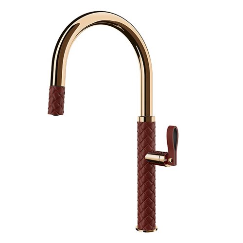 Gessi Pelle 60914 430 miscelatore cucina con doccino estraibile - bronzo rosso