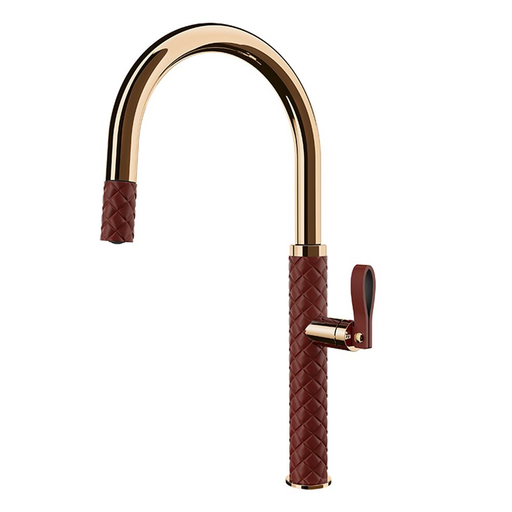 Gessi Pelle 60914 430 miscelatore cucina con doccino estraibile - bronzo rosso