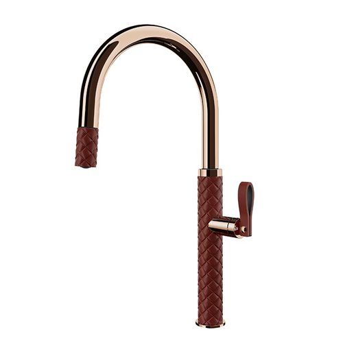 Gessi Pelle 60914 444 kitchen mixer with pull-out shower - red copper