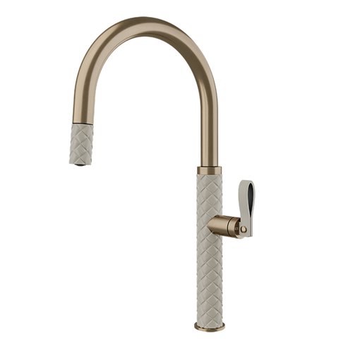 Gessi Pelle 60914 432 Küchenarmatur mit Ausziehbrause – Finox Creme