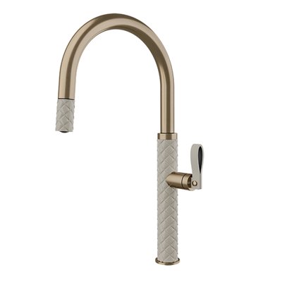 Gessi Pelle 60914 432 Küchenarmatur mit Ausziehbrause – Finox Creme