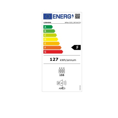 Bodega independiente Liebherr wpbsi 5252, 59 cm de alto, 185 cm de ancho - negra