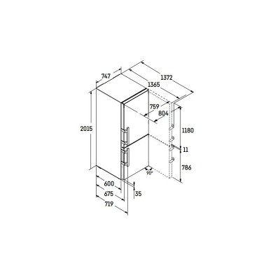 Liebherr cnsdd 776i frigorifero combinato libera installazione 75 cm h 201 cm