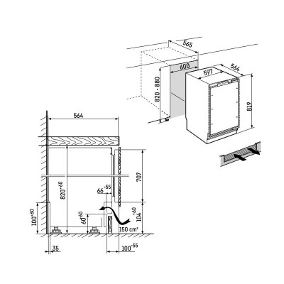 Liebherr uorpr 365i Outdoor-Einbaukühlschrank unter der Arbeitsplatte