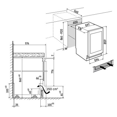 Liebherr ubcgb 3731 wbudowana lodówka na napoje podblatowa