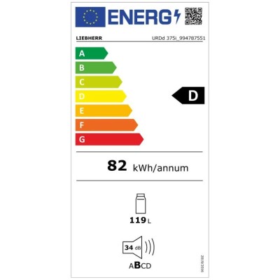 Réfrigérateur encastrable sous plan de travail Liebherr urdd 375i, hauteur 86 cm