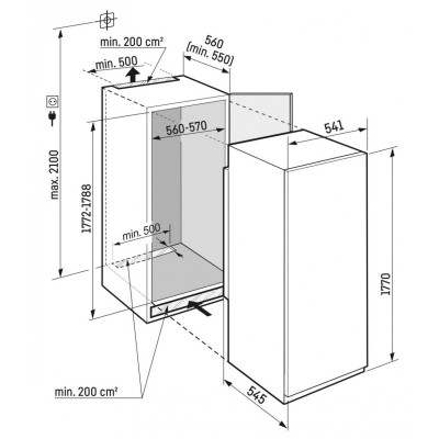 Liebherr irbsd 5121 frigorifero + freezer monoporta da incasso h 177 cm