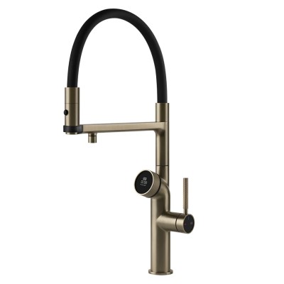 Mezclador digital Gessi Vita 60722 149 + unidad de filtro de agua fría y con gas - finox