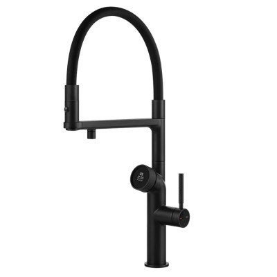 Grifo mezclador digital Gessi Vita 60722 299 + unidad de filtro de agua fría y caliente - negro mate