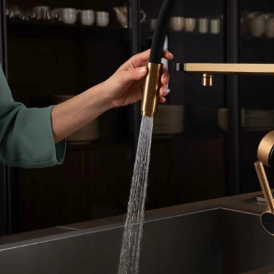 Mezclador digital Gessi Vita 60722 299 + unidad de filtro de agua caliente - negro mate