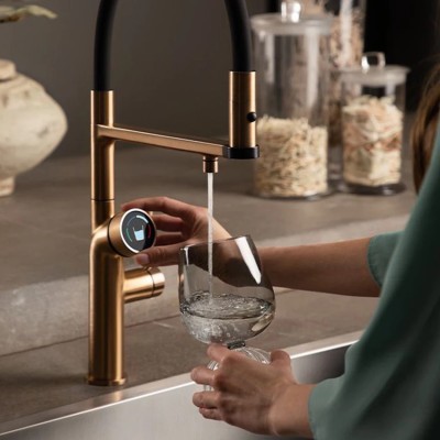 Mezclador digital Gessi Vita 60722 726 + unidad de filtro de agua fría y con gas - bronce