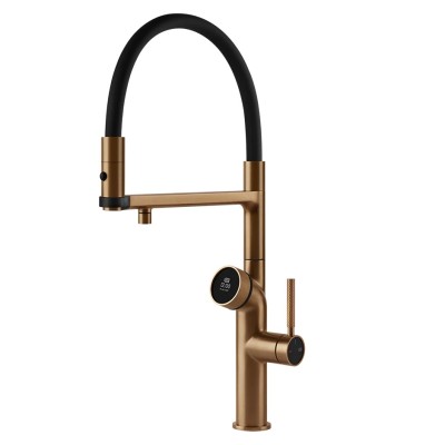 Mezclador digital Gessi Vita 60722 726 + unidad de filtro de agua fría y con gas - bronce