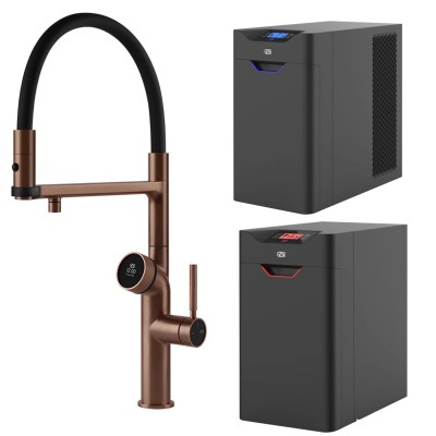 Mezclador digital Gessi Vita 60722 708 + unidad de filtro de agua fría y caliente - cobre