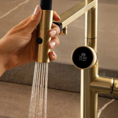 Grifo mezclador digital Gessi Vita 60722 727 + unidad de filtro de agua fría y caliente - latón