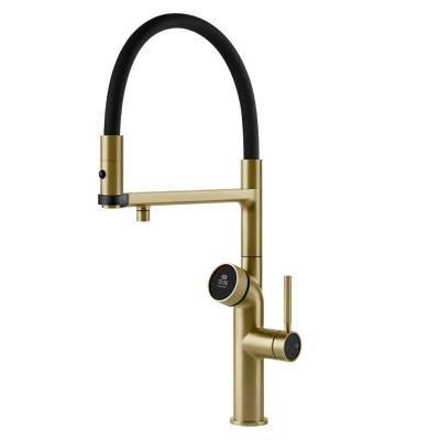Grifo mezclador digital Gessi Vita 60722 727 + unidad de filtro de agua fría y caliente - latón