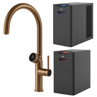 Mezclador digital Gessi Vita 60720 726 + unidad de filtro de agua fría y caliente - bronce