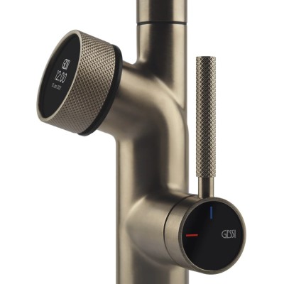 Mezclador digital Gessi Vita 60720 149 + unidad de filtro de agua fría y con gas - finox