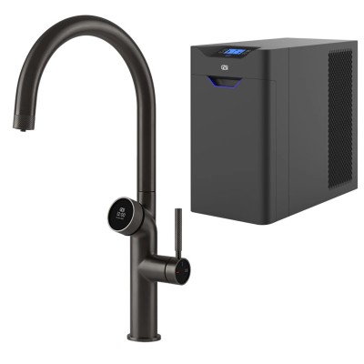 Gessi Vita 60720 707 digital mixer + cold and sparkling water filter unit - black
