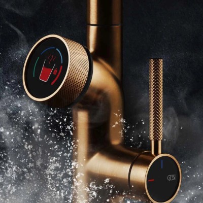 Mezclador digital Gessi Vita 60720 708 + unidad de filtro de agua caliente - cobre