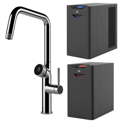 Mezclador digital Gessi Vita 60721 031 + unidad de filtro de agua fría y caliente - cromado