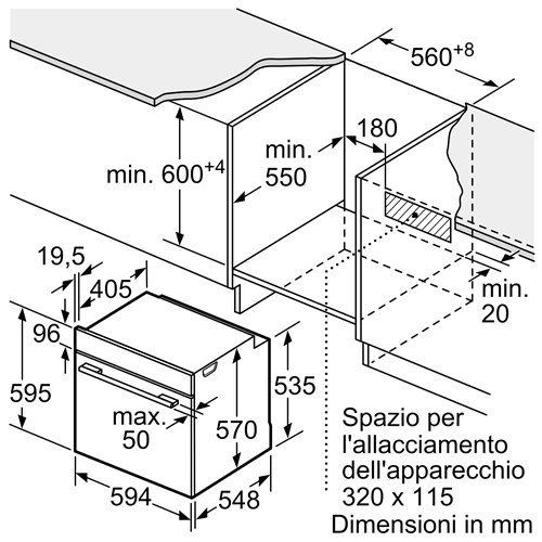 Bosch HBA534ES3 Forno da incasso Serie 4 60 x 60 cm Acciaio