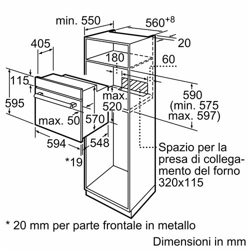 Bosch HBF133BR0 Forno da incasso Serie 2 60 x 60 cm Acciaio