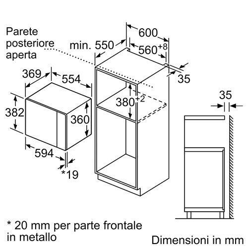 Bosch BEL554MB0 Microonde da incasso Serie 6 59 x 38 cm Nero