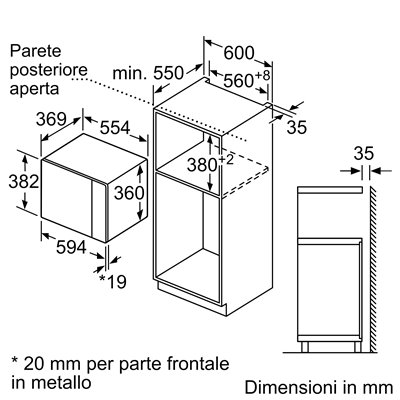 Bosch BEL554MB0 Microonde da incasso Serie 6 59 x 38 cm Nero