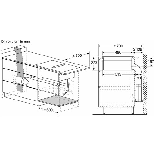 Bosch PVQ711H26E Piano a induzione con cappa integrata Serie 6 70 cm senza profili