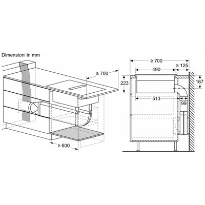 Bosch PVQ711H26E Piano a induzione con cappa integrata Serie 6 70 cm senza profili