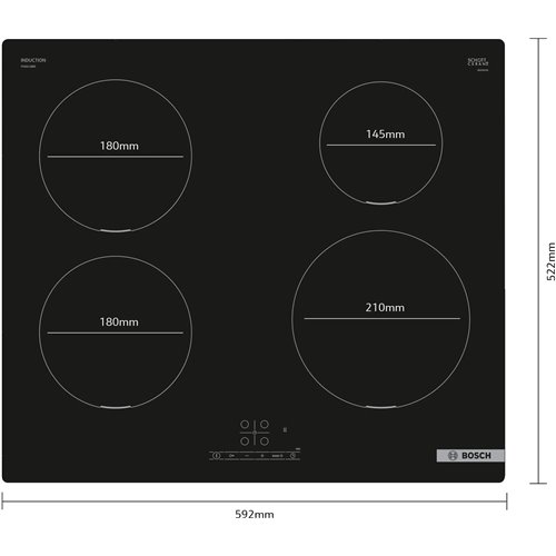 Bosch PUE611BB5D Piano cottura a induzione Serie 4 60 cm senza profili