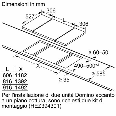 Bosch PIB375FB1E Piano cottura a induzione Domino Serie 6 30 cm con profili