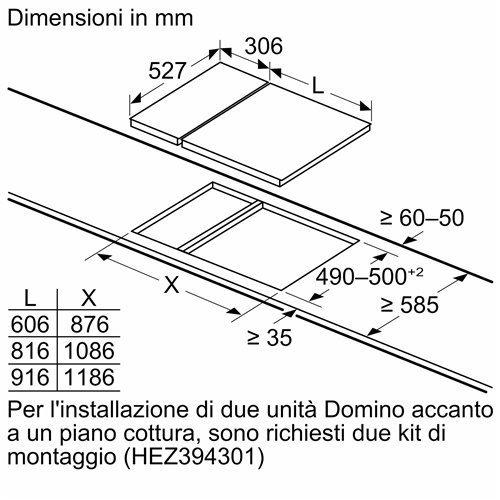 Bosch PIB375FB1E Piano cottura a induzione Domino Serie 6 30 cm con profili