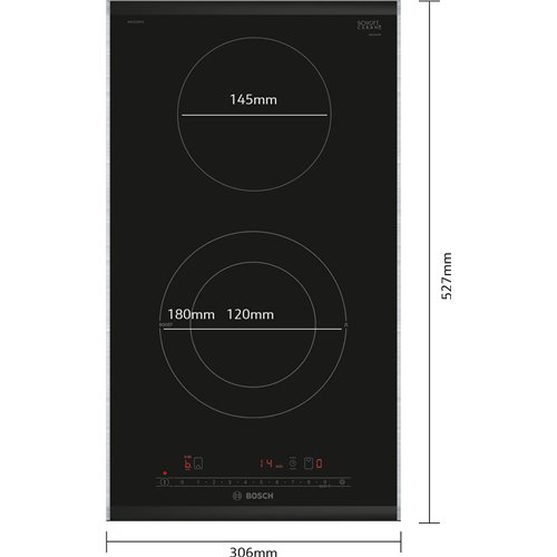 Bosch PKF375FP2E Piano cottura elettrico Domino Serie 6 30 cm con profili