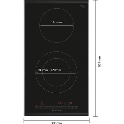 Bosch PKF375FP2E Piano cottura elettrico Domino Serie 6 30 cm con profili