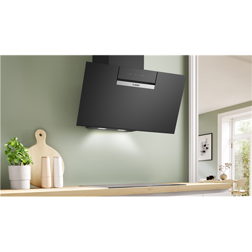 Bosch DWK87FN60 Cappa a parete Serie 4 80 cm Vetro nero Nero